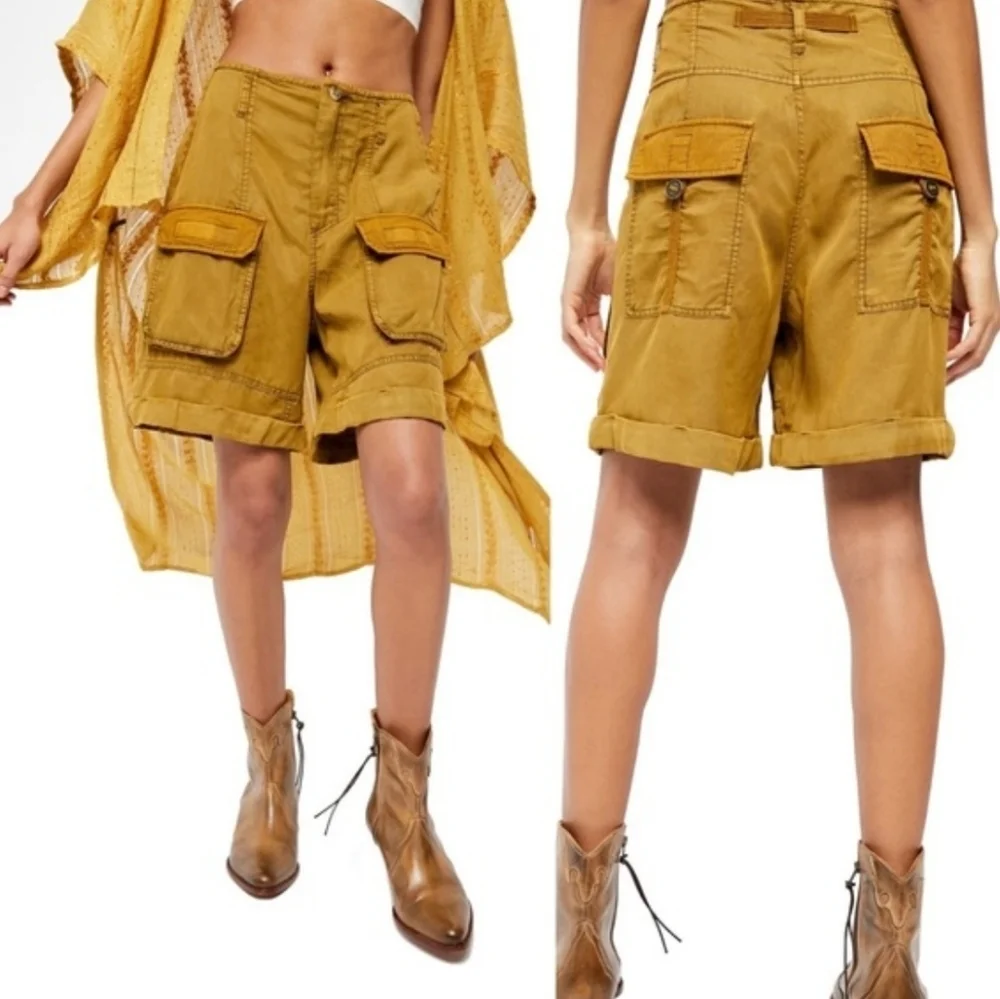 Free People Johannesburg High Waisted Utility Shorts Size 4